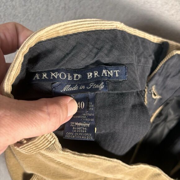 Arnold Brant Corduroy Pants Men’s Size 40 (fits 37x29) Beige Made In Italy‎ - Picture 6 of 10